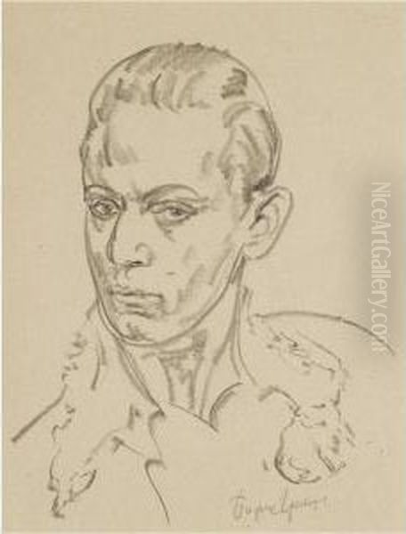 Portrait Of Serge Lifar Oil Painting by Dmitrievich Grigor'Ev Boris