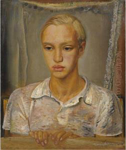 Portrait Of The Artist's Son, Kirill Oil Painting by Dmitrievich Grigor'Ev Boris