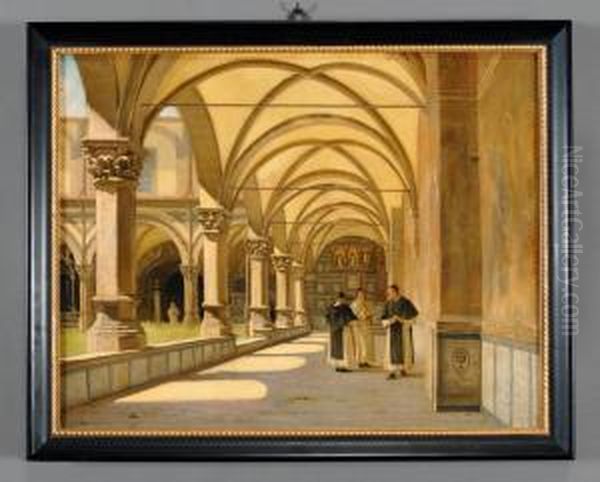 Il Chiostro Di Santa
Maria Novella Oil Painting by Odoardo Borrani