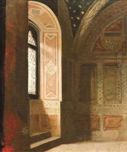 Interno Oil Painting by Odoardo Borrani