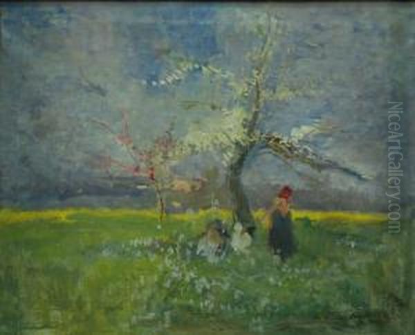 Primavera - Piante Fiorite Oil Painting by Emilio Borsa