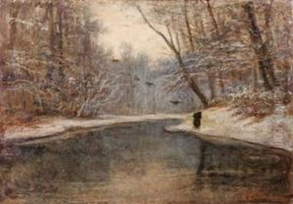 Nel Parco Di Monza Oil Painting by Emilio Borsa