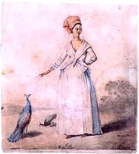 Lady with peacock Oil Painting by Agostino Brunias