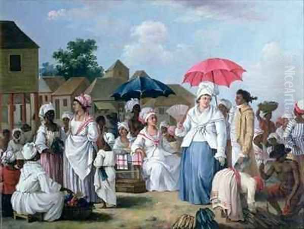 The Linen Market, Santo Domingo Oil Painting by Agostino Brunias