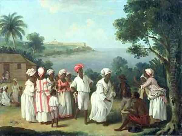 A Negroes' Dance on the Island of Dominica Oil Painting by Agostino Brunias