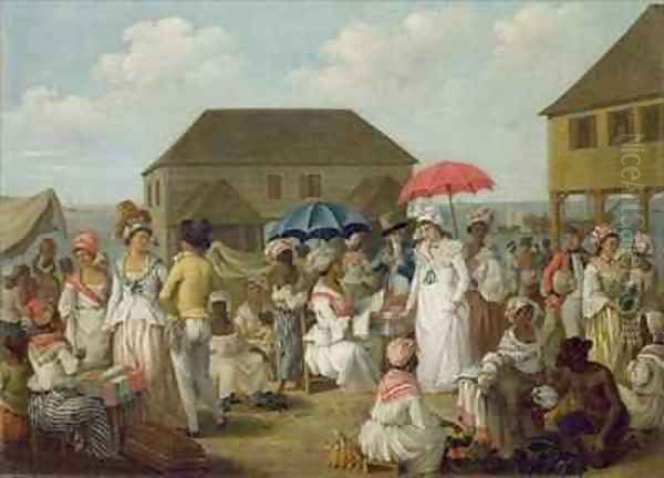 Linen Market, Dominica Oil Painting by Agostino Brunias