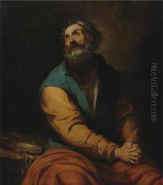 St. Peter Oil Painting by Luciano Borzone