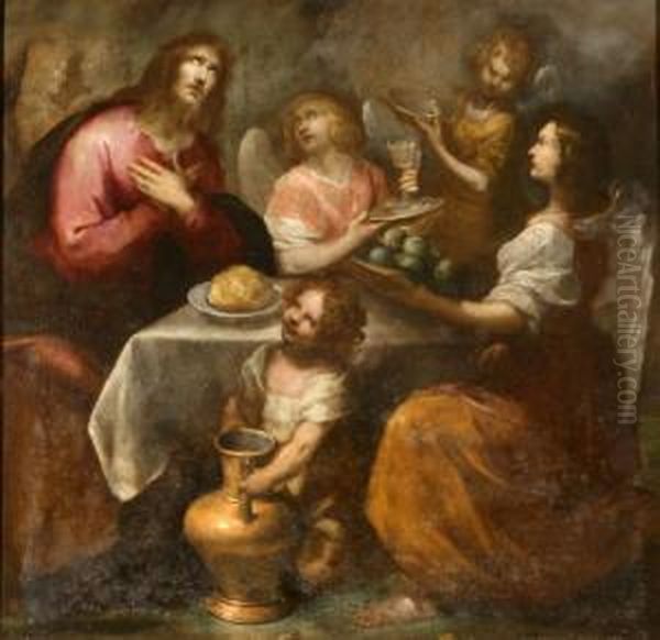 Gesu Confortato Dagli Angeli Oil Painting by Luciano Borzone