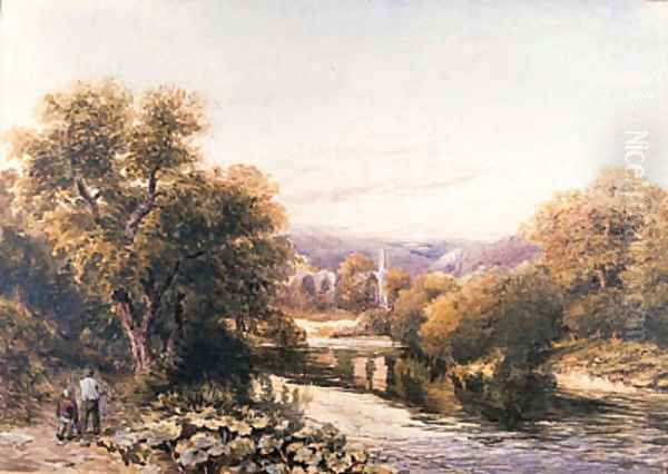 Bolton Abbey, Yorkshire Oil Painting by William James Bennett