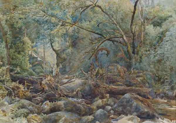 Deep in the forest Oil Painting by William James Bennett