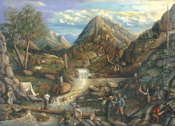 Miner's Camp, Utah Oil Painting by William James Bennett