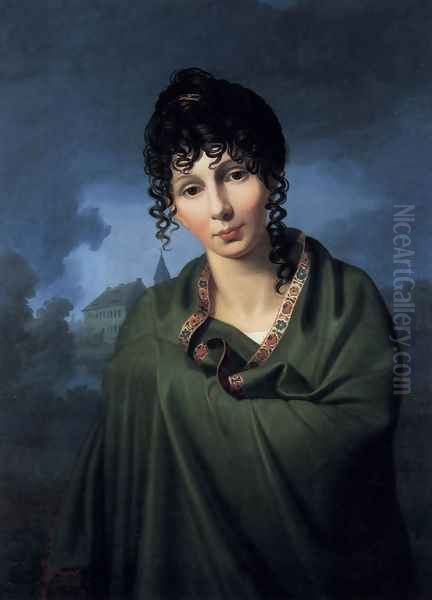 Countess Luise von Voss 1810 Oil Painting by Friedrich Bury