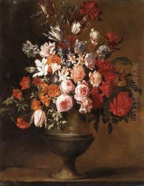 Bosschaert, J.-b.
A Still Life Of Flowers In A Sculpted Urn On A Stone Ledge Oil Painting by Jan-baptist Bosschaert