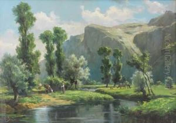 Paesaggio D'ivrea Oil Painting by Francesco Bosso