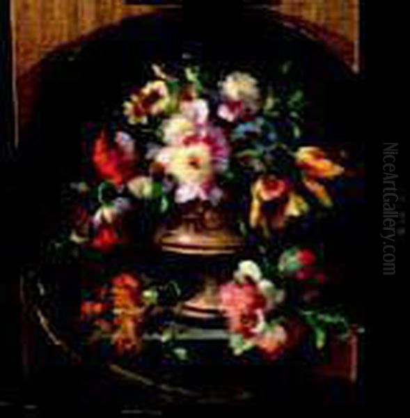 Vaso Di Fiori Oil Painting by Francesco Bosso