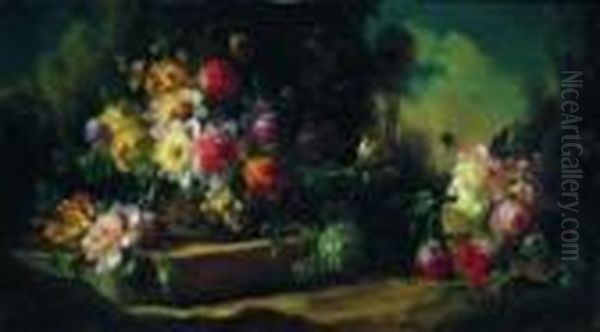 Natura Morta Con Fiori Oil Painting by Francesco Bosso