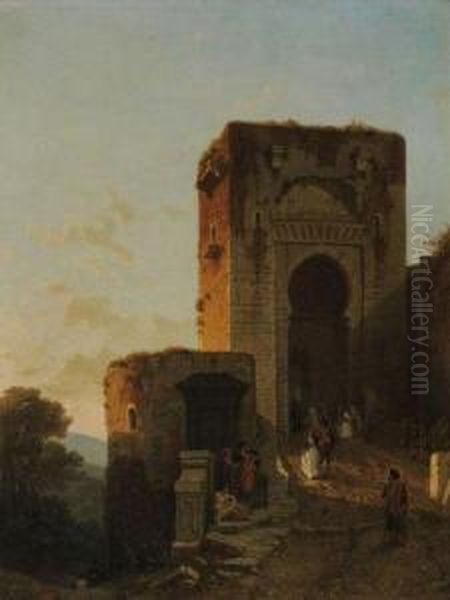 L'alhambra Oil Painting by Francois Antoine Bossuet