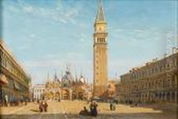 St Mark's Square, Venice Oil Painting by Francois Antoine Bossuet