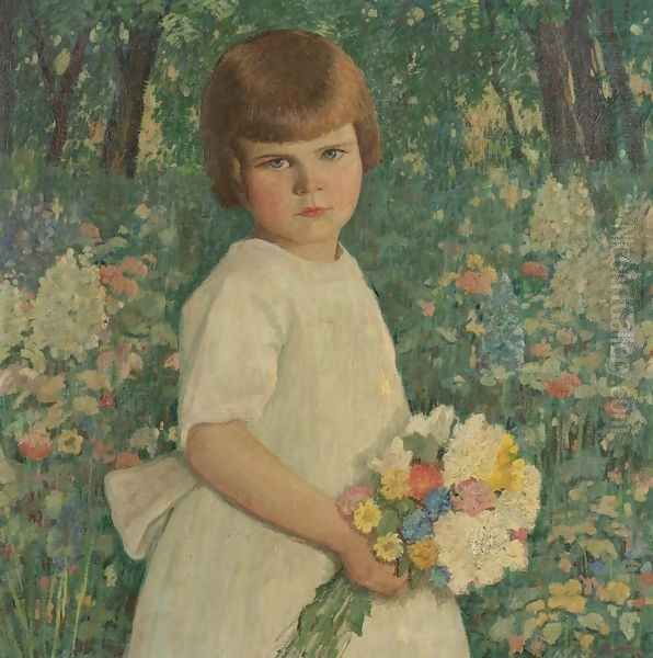 Portrait of a Young Girl Oil Painting by Rae Sloan Bredin