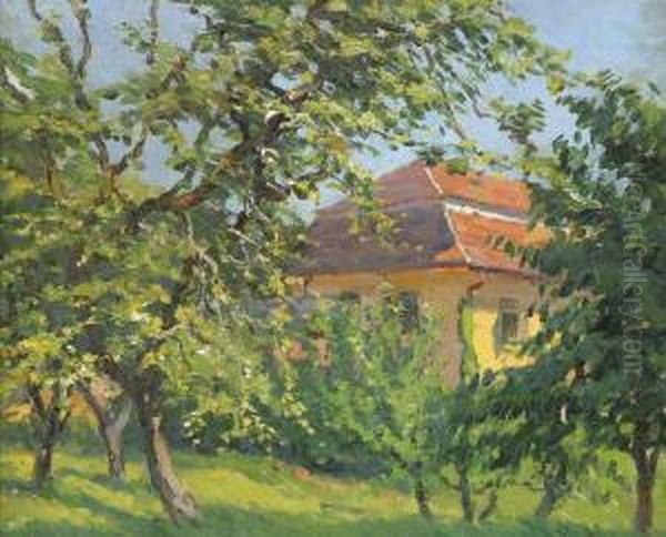 Harshegyi Villa Oil Painting by Istvan Stefan Bosznay /