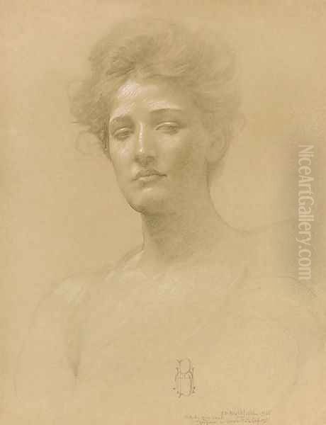 Study of a Head Oil Painting by Edwin Howland Blashfield