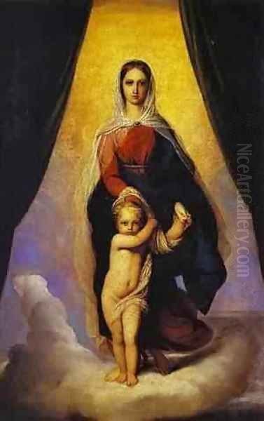 Madonna With Child 1835 Oil Painting by Fyodor Bruni