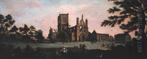 North View of Kirkstall Abbey, c.1738 Oil Painting by Johann Baptiste Bouttats