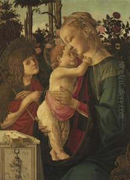 The Madonna And Child With The Infant Saint John The Baptist Oil Painting by Sandro Botticelli