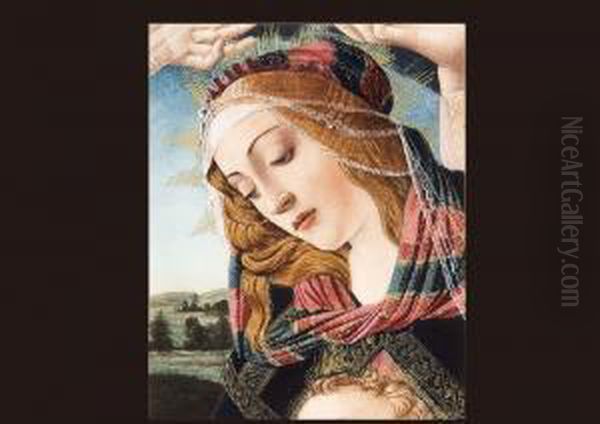 Themadonna Of The Magnificat. Oil Painting by Sandro Botticelli