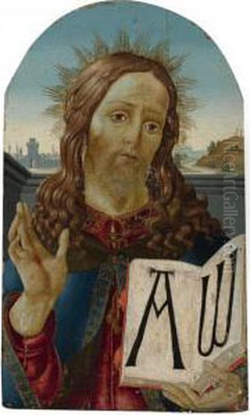 Christ The Redeemer Blessing Oil Painting by Sandro Botticelli