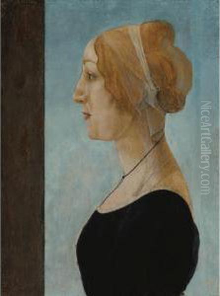 Profile Portrait Of A Woman Oil Painting by Sandro Botticelli