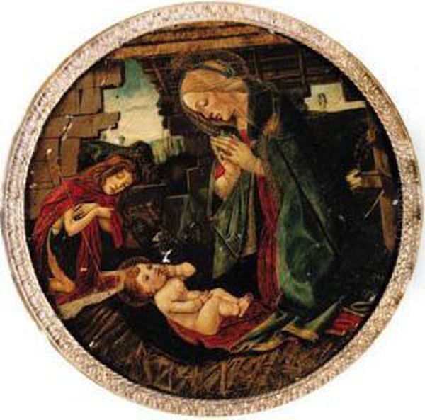 The Madonna And Child With The Infant Saint John The Baptist Oil Painting by Sandro Botticelli