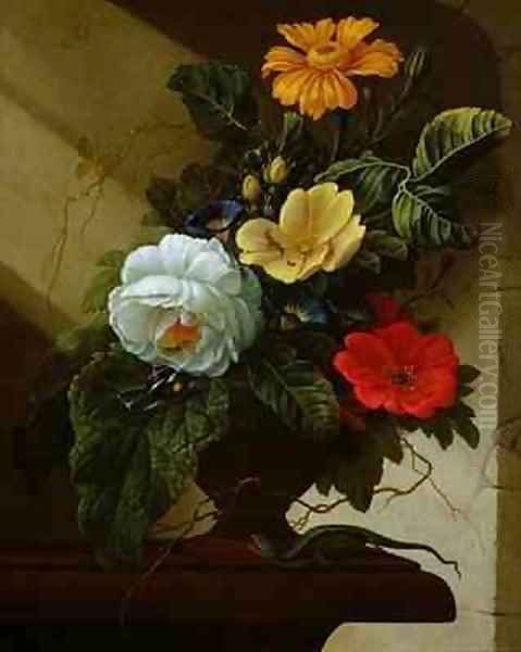 Still Life with flowers Oil Painting by Elias van den Broeck