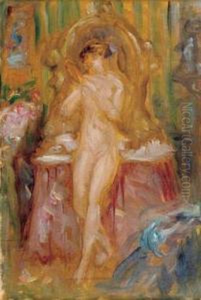 Nu Au Miroir Oil Painting by Georges Alfred Bottini