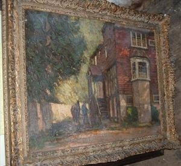 The Redlion Inn, Betchworth, Surrey Oil Painting by Albert Ernest Bottomley