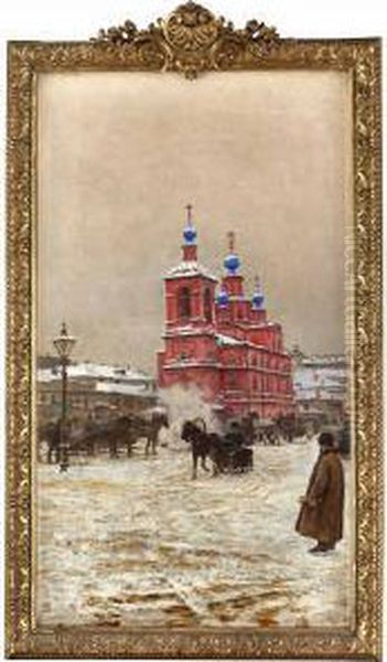 Torg I Moskva Oil Painting by Paul Louis Bouchard