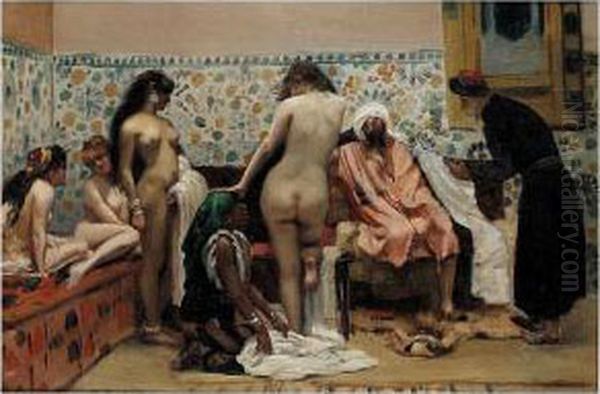 In The Harem Oil Painting by Paul Louis Bouchard