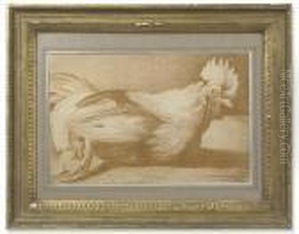 The Cockerel Oil Painting by Edme Bouchardon