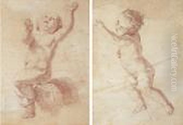 Studies Of Putti Oil Painting by Edme Bouchardon