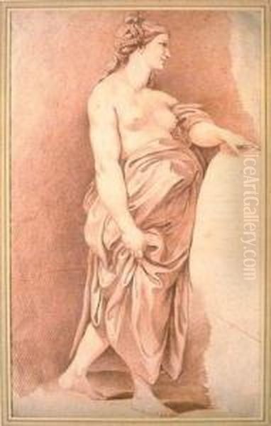 Etude De Femme Drapee Oil Painting by Edme Bouchardon