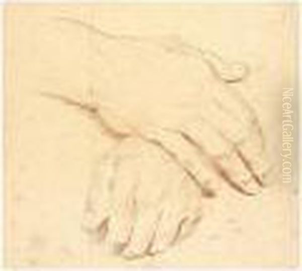 Study Of Hands Oil Painting by Edme Bouchardon