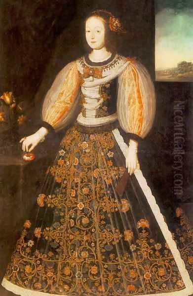 Grof Nadasdy Ferencne herceg Eszterhazy Anna Julianna kepmasa, 1656 Oil Painting by Benjamin Block