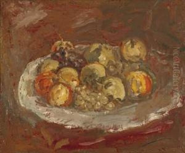  Nature Morte Aux Raisins Et Pommes  Oil Painting by Georges Bouche