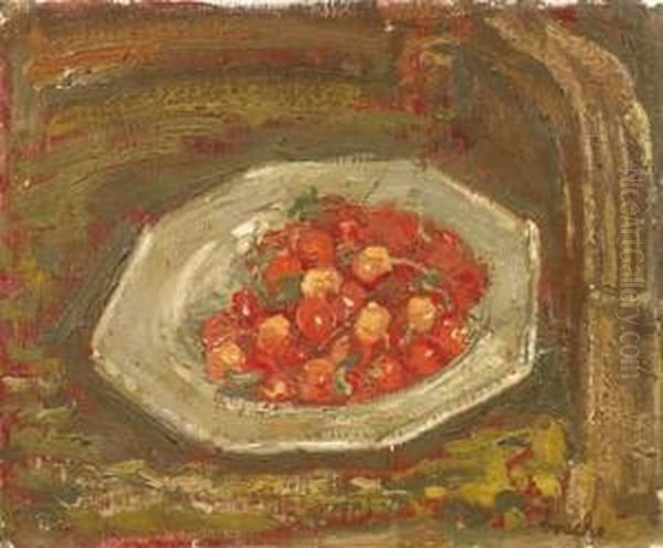  Cerises Sur Un Plat  Oil Painting by Georges Bouche