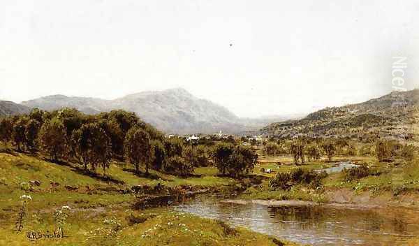 Monument Mountain from the Berkshire Meadows Oil Painting by John Bunyan Bristol