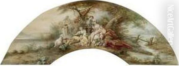 Scene Champetre Oil Painting by Alfred Boucher