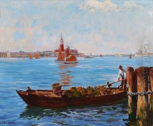 Venise, Lemarchand De Citrouilles Oil Painting by Joseph-Felix Bouchor