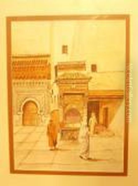 Scene De Rue A Marrakech Oil Painting by Joseph-Felix Bouchor