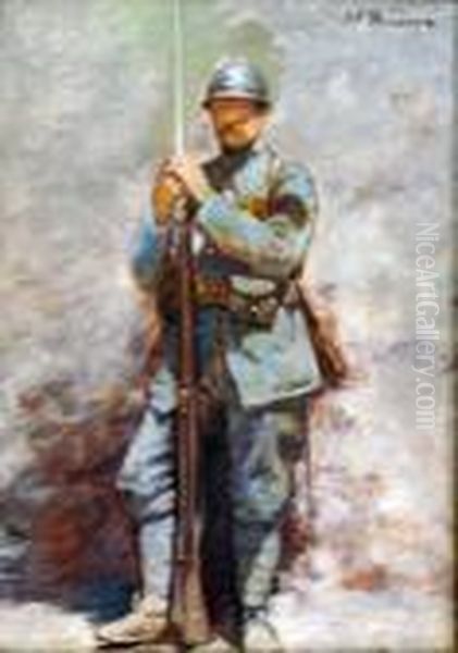 Soldat De France Oil Painting by Joseph-Felix Bouchor