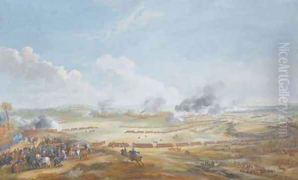 La Bataille de Lawfeld, le 2 juillet 1747, 1768 Oil Painting by Louis Nicolael van Blarenberghe